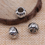 10pcs 11x11x7mm Antique Silver Color Carved European Big Hole Beads Spacer Beads For DIY Jewelry Making