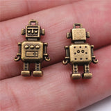 10pcs 12x18mm 2 Colors Robot Charms Pendant For DIY Jewelry Making Handmade Jewelry Craft Findings
