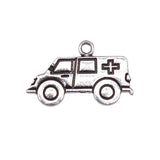 10pcs 13x22mm Antique Silver Color Ambulance Charms Pendant For DIY Jewelry Making Handmade Jewelry Craft Findings