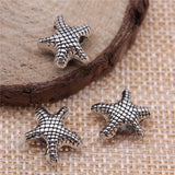 10pcs 14x13x7mm Antique Silver Color Starfish European Big Hole Beads Handmade Jewelry Findings For DIY Jewelry Making