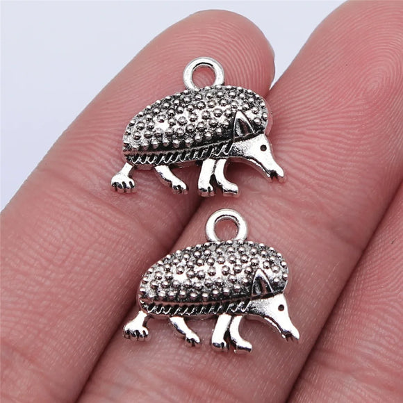 10pcs 15x17mm Antique Silver Color Hedgehog Charms Pendant For DIY Jewelry Making Handmade Jewelry Craft Findings