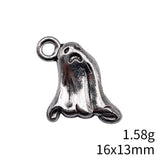 10pcs 16x13mm Antique Silver Color Ghost Charms Pendant For DIY Jewelry Making Handmade Jewelry Craft Findings
