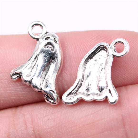 10pcs 16x13mm Antique Silver Color Ghost Charms Pendant For DIY Jewelry Making Handmade Jewelry Craft Findings