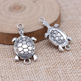 10pcs 16x30mm Antique Silver Color Sea Turtle Connector Pendant For DIY Jewelry Making Handmade Jewelry Craft Findings