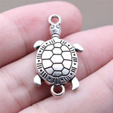10pcs 16x30mm Antique Silver Color Sea Turtle Connector Pendant For DIY Jewelry Making Handmade Jewelry Craft Findings