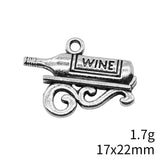 10pcs 17x22mm Antique Silver Color Wine Charms Pendant For DIY Jewelry Making Handmade Jewelry Craft Findings