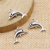 10pcs 18x11mm 2 Colors Dolphin Charms Pendant For DIY Jewelry Making Handmade Jewelry Craft Findings