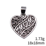 10pcs 18x18mm Antique Silver Color Mom Heart Charms Pendant For DIY Jewelry Making Handmade Jewelry Craft Findings