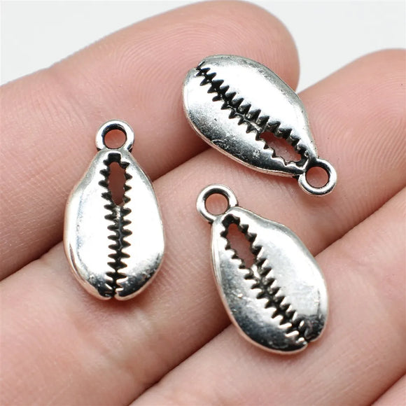 10pcs 20x10mm Antique Silver Color Shell Charms Pendant For DIY Jewelry Making Handmade Jewelry Craft Findings