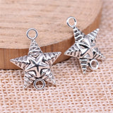 10pcs 20x17mm Antique Silver Color Star Connector Charms Pendant For DIY Jewelry Making Jewelry Craft Findings