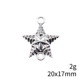 10pcs 20x17mm Antique Silver Color Star Connector Charms Pendant For DIY Jewelry Making Jewelry Craft Findings