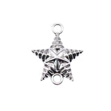 10pcs 20x17mm Antique Silver Color Star Connector Charms Pendant For DIY Jewelry Making Jewelry Craft Findings