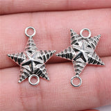10pcs 20x17mm Antique Silver Color Star Connector Charms Pendant For DIY Jewelry Making Jewelry Craft Findings