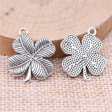 10pcs 20x18mm Antique Silver Color Four Leaf Clover Charms Pendant For DIY Jewelry Making Jewelry Craft Findings
