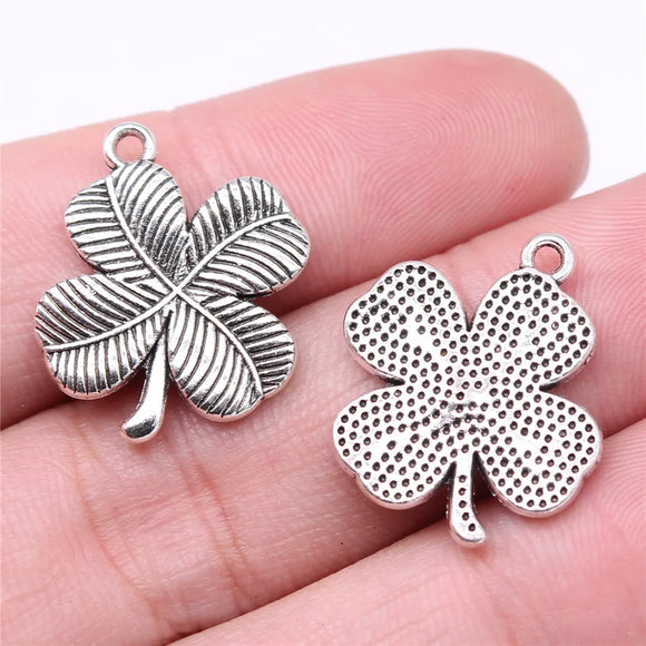 10pcs 20x18mm Antique Silver Color Four Leaf Clover Charms Pendant For DIY Jewelry Making Jewelry Craft Findings