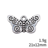 10pcs 21x12mm Antique Silver Color Butterfly Charms Pendant For DIY Jewelry Making Handmade Jewelry Craft Findings