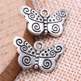 10pcs 21x12mm Antique Silver Color Butterfly Charms Pendant For DIY Jewelry Making Handmade Jewelry Craft Findings