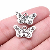 10pcs 21x12mm Antique Silver Color Butterfly Charms Pendant For DIY Jewelry Making Handmade Jewelry Craft Findings