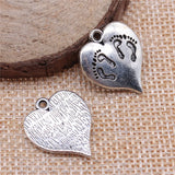 10pcs 21x17mm 2 Colors Feet Heart Charms Pendant For DIY Jewelry Making Handmade Jewelry Craft Findings