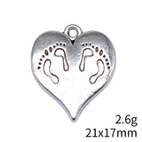 10pcs 21x17mm 2 Colors Feet Heart Charms Pendant For DIY Jewelry Making Handmade Jewelry Craft Findings