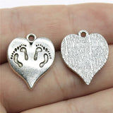 10pcs 21x17mm 2 Colors Feet Heart Charms Pendant For DIY Jewelry Making Handmade Jewelry Craft Findings