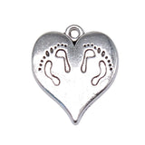 10pcs 21x17mm 2 Colors Feet Heart Charms Pendant For DIY Jewelry Making Handmade Jewelry Craft Findings