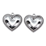 10pcs 21x21mm Antique Silver Color Heart Charms Pendant For DIY Jewelry Making Handmade Jewelry Craft Findings