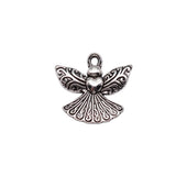 10pcs 21x23mm Antique Silver Color Heart Angel Charms Pendant For DIY Jewelry Making Handmade Jewelry Craft Findings