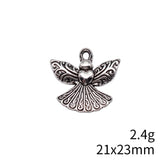 10pcs 21x23mm Antique Silver Color Heart Angel Charms Pendant For DIY Jewelry Making Handmade Jewelry Craft Findings
