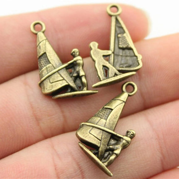 10pcs 22x14mm Antique Bronze Color Yachtsman Charms Pendant For DIY Jewelry Making Handmade Jewelry Craft Findings