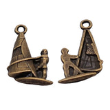 10pcs 22x14mm Antique Bronze Color Yachtsman Charms Pendant For DIY Jewelry Making Handmade Jewelry Craft Findings