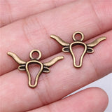 10pcs 22x15mm 2 Colors Cattle Charms Pendant For DIY Jewelry Making Handmade Jewelry Craft Findings