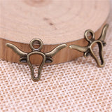 10pcs 22x15mm 2 Colors Cattle Charms Pendant For DIY Jewelry Making Handmade Jewelry Craft Findings