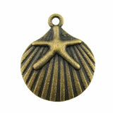 10pcs 22x18mm 2 Colors Starfish And Shell Charms Pendant For DIY Jewelry Making Handmade Jewelry Craft Findings