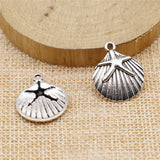 10pcs 22x18mm 2 Colors Starfish And Shell Charms Pendant For DIY Jewelry Making Handmade Jewelry Craft Findings