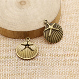 10pcs 22x18mm 2 Colors Starfish And Shell Charms Pendant For DIY Jewelry Making Handmade Jewelry Craft Findings
