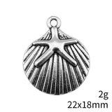 10pcs 22x18mm 2 Colors Starfish And Shell Charms Pendant For DIY Jewelry Making Handmade Jewelry Craft Findings