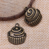 10pcs 22x19mm 2 Colors Cupcakes Charms Pendant For DIY Jewelry Making Handmade Jewelry Craft Findings