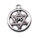10pcs 22x19mm Antique Silver Color Star Of David Charms Pendant For DIY Jewelry Making Handmade Jewelry Craft Findings