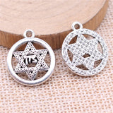 10pcs 22x19mm Antique Silver Color Star Of David Charms Pendant For DIY Jewelry Making Handmade Jewelry Craft Findings