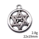 10pcs 22x19mm Antique Silver Color Star Of David Charms Pendant For DIY Jewelry Making Handmade Jewelry Craft Findings