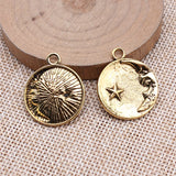 10pcs 23x27mm 3 Colors Moon Stars Charms Pendant For DIY Jewelry Making Handmade Jewelry Craft Findings