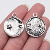 10pcs 23x27mm 3 Colors Moon Stars Charms Pendant For DIY Jewelry Making Handmade Jewelry Craft Findings