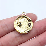 10pcs 23x27mm 3 Colors Moon Stars Charms Pendant For DIY Jewelry Making Handmade Jewelry Craft Findings