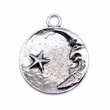 10pcs 23x27mm 3 Colors Moon Stars Charms Pendant For DIY Jewelry Making Handmade Jewelry Craft Findings