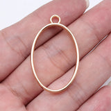 10pcs 23x39x3.6mm 3 Colors Hollow Geometric Glue Frame Series Elliptical Border Oval Frame For Jewelry Making Findings