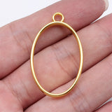 10pcs 23x39x3.6mm 3 Colors Hollow Geometric Glue Frame Series Elliptical Border Oval Frame For Jewelry Making Findings