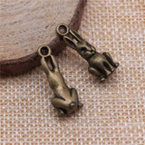 10pcs 24x10x8mm 2 Colors 3D Rabbit Charms Pendant For DIY Jewelry Making Handmade Jewelry Craft Findings h1131