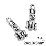 10pcs 24x10x8mm 2 Colors 3D Rabbit Charms Pendant For DIY Jewelry Making Handmade Jewelry Craft Findings h1131