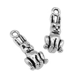 10pcs 24x10x8mm 2 Colors 3D Rabbit Charms Pendant For DIY Jewelry Making Handmade Jewelry Craft Findings h1131